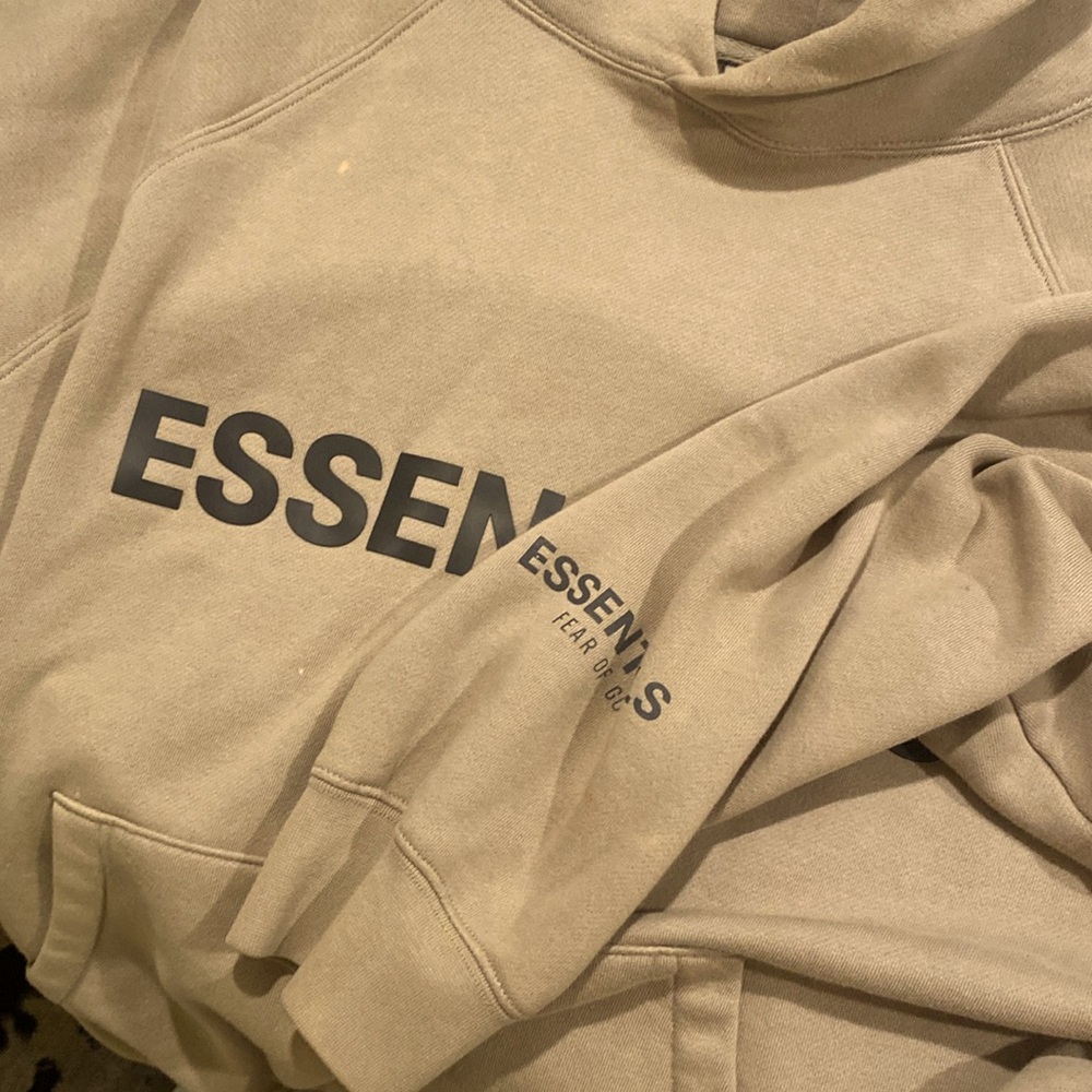 Fear or God Essentials hoodie, beige color size Large